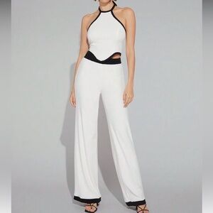 Comfy, cozy White with Black Trim two piece set
